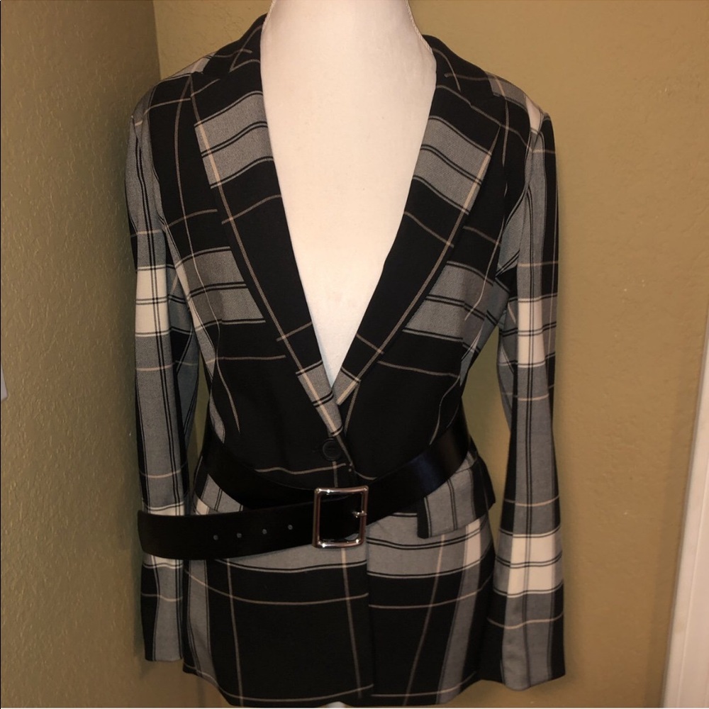 H&M Black pink grey white blazer